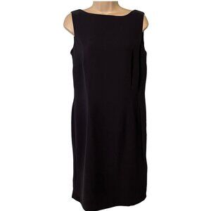 Vintage Laura Ashley Dress Size 10 Black Sleeveless Classic Career Closet Staple